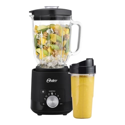 Oster Vortex Plus Glass Blender 1200W Reversible Steel Blades Black Plus