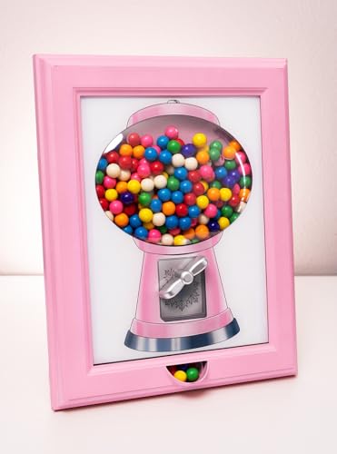 Pink Eye Candy Frame Candy Dispenser Gumball Machine Wall Mount & Tabletop