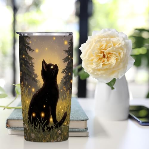 Jztco Cat Gifts for Women 20 oz Skinny Tumbler - Cute Cats Stainless Steel Insulated, Multi 1472