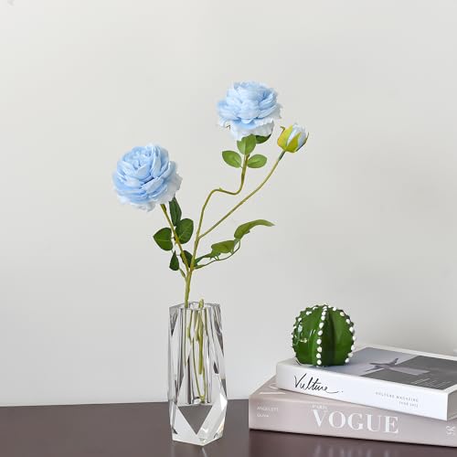 Kitcom Medium Crystal Vase for Home & Wedding Decor, Clear, 2.4x6.3 Inches