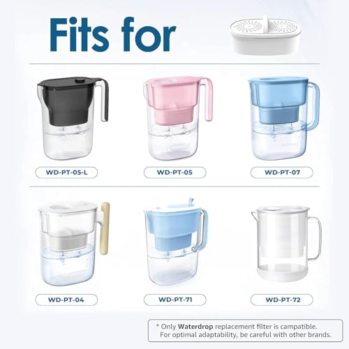 Waterdrop PF-01A Water Filter Replacement 4 Count for Pitchers - Compatible with WD-PT Models