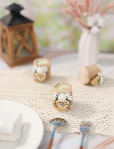 Light Brown 50 Pcs Wooden Tealight Candle Holders Wedding Party Favors