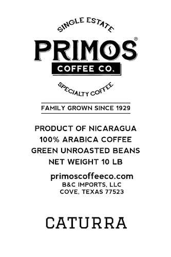 Primos Coffee Co. Caturra Green Arabica Coffee Beans 10 Lb | Small Batch, Shade-Grown, Nicaraguan