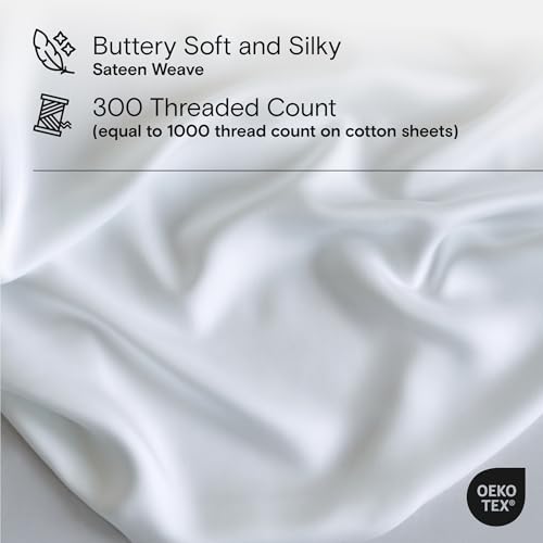 DOZ Organic Bamboo Duvet Cover Set Snow King/Cal King - Cooling, Soft, High GSM