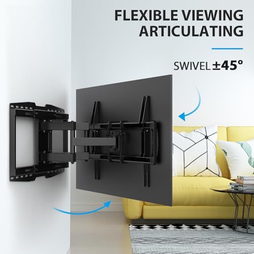 42-97 Inch Full Motion TV Wall Mount - Sliding Stud, Tilt, Swivel for Large Flat Screen TVs