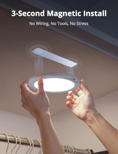 Combuh Rechargeable Motion Sensor Ceiling Light 2 Pack with Remote & 3CCT White