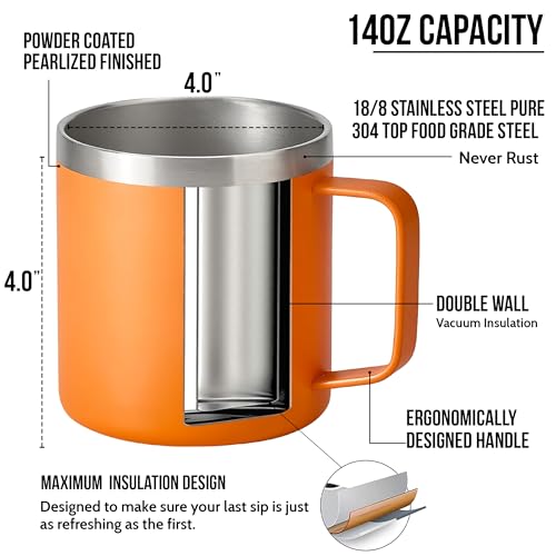 Limima Corgi Facts 14oz Coffee Tumbler with Handle – Funny Dog Gift (Variation: Corgi)