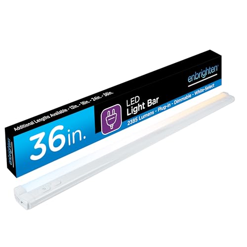 Enbrighten 36-Inch Plug-In Under Cabinet Light with 5 Color Temperatures - White