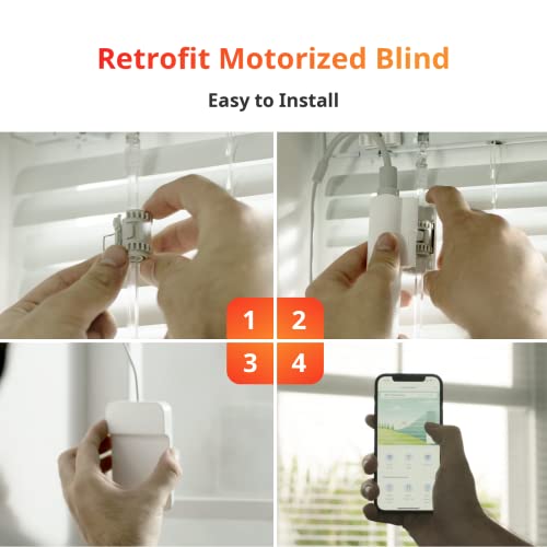 Smart Motorized Blinds Tilt Motor for Horizontal Blinds - Solar Powered, Light Sensing Control - Variation 1