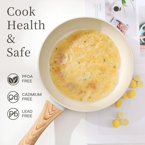 Anymark 16-Piece Non-Stick Cookware Set White - Includes Pots, Pans, Steamer & Accessories