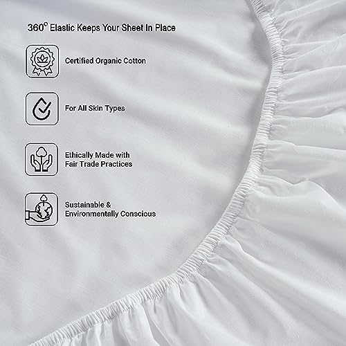 King Organic Cotton Cooling Bed Sheets Set - White, 8 Pieces - Variation of THIS listing