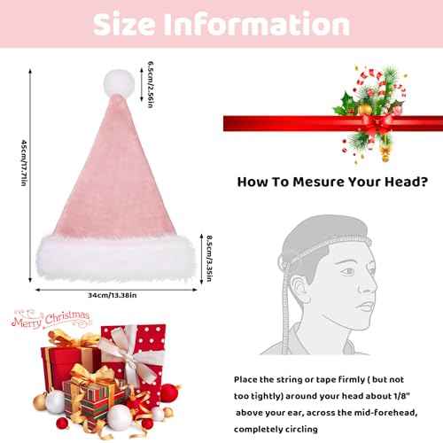 GlyinnHe Christmas Santa Hats for Adults Christmas New Year Party Decorations and Supplies
