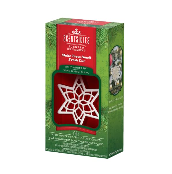 Scentsicles White Winter Fir Scented Christmas Ornament Star - Reusable Holiday Decor