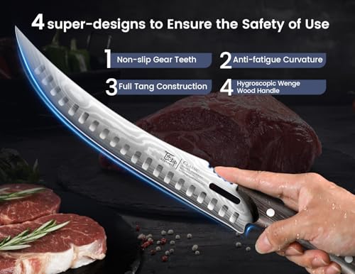 10.5 Inch Carving Knife for Meat Cutting - Butcher & Steak Knife