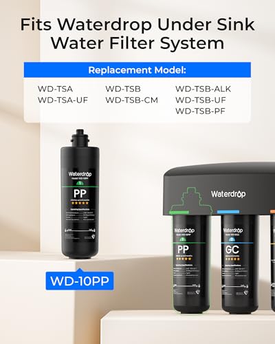 Waterdrop WD-10PP Water Filter Replacement – Black for TSA & TSB Under Sink
