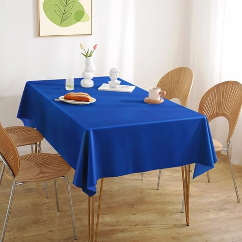 4 Pack Royal Blue 54×108in Disposable Tablecloths - Leakproof & Sturdy PEVA