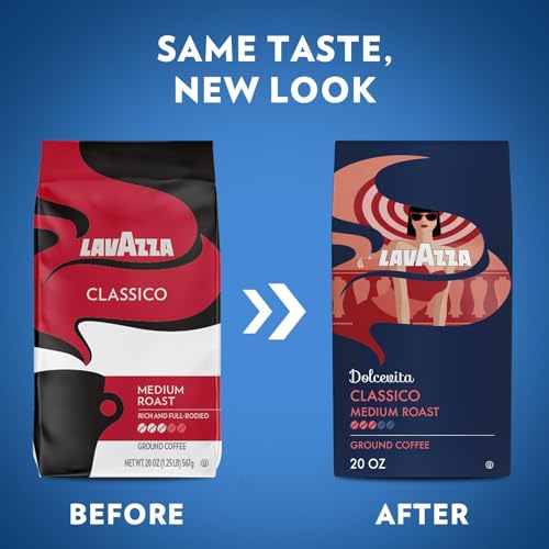Lavazza Dolcevita Classico Ground Coffee - 6 Pack, 20oz Bags, Medium Roast, Arabica & Robusta