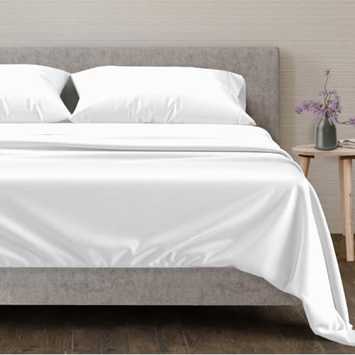 Mayfair Linen Egyptian Cotton King Sheets Set 600 Series Voyage Collection White - Deep Pocket, Soft & Cooling, 4 Pieces, Variation King / 01
