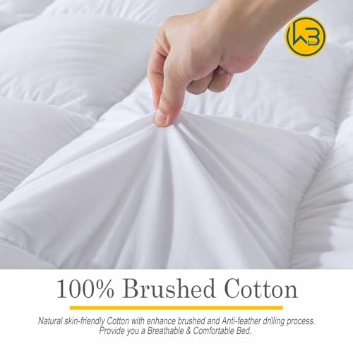 WhatsBedding White Full 3-Inch Duck Feather Memory Foam Mattress Topper