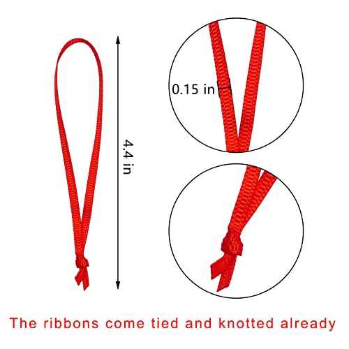 100 Pcs Christmas Ornament Ribbon Hangers, Thin Hand Tied Ornament Ribbon Loops
