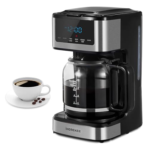 Programmable 12-Cup Coffee Maker with Iced Coffee Function - Black & Silver