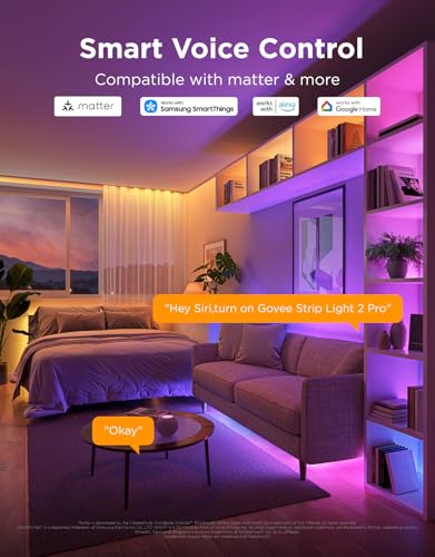 Govee RGBWWIC LED Strip Light 6.56ft with Smart Control & APP, WiFi, Voice Compatible