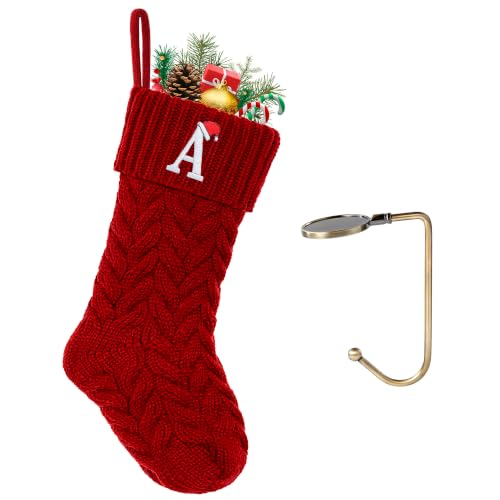 Initial Christmas Stockings,Monogram Letter Stocking Knit Family