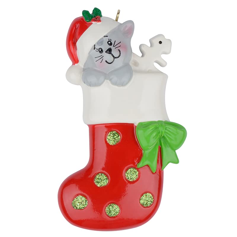 Personalized Cat Ornament Christmas Tree Keepsake - Custom Pet Name