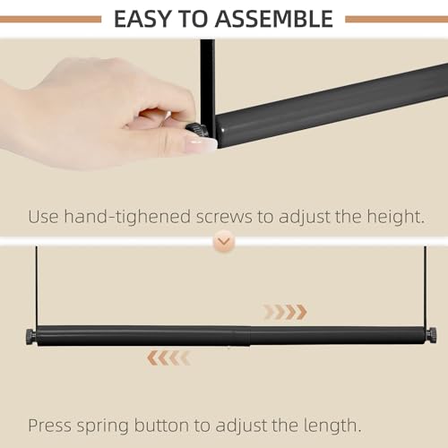 Storage Maniac 2-Pack Adjustable Closet Rod for Hanging Clothes, Black