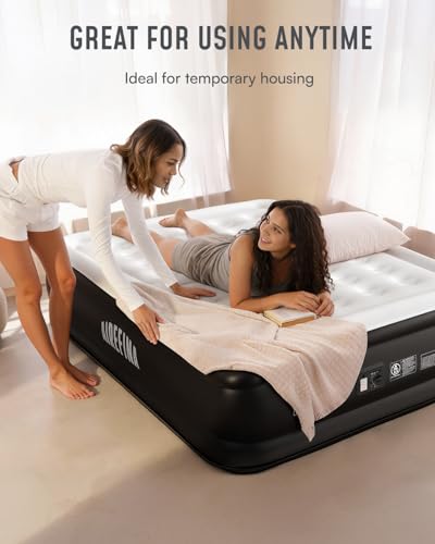 Queen Air Mattress with Built-In Pump - Standard Height 18" Black