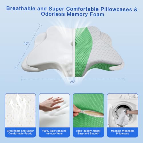 Adjustable Cervical Pillow for Neck Support - Ergonomic Pain Relief Pillow