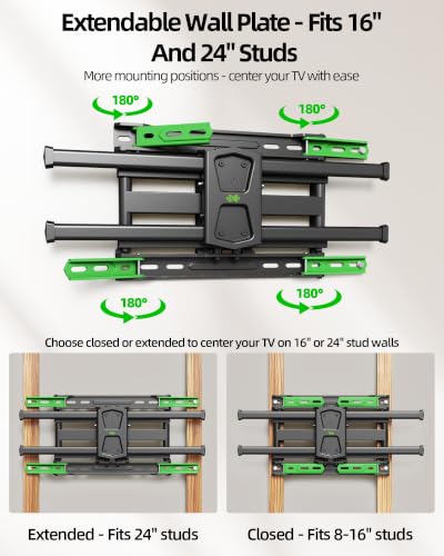 42-84 Inch TV Wall Mount with Tilt Swivel Extension for Wood Studs up to 110lbs