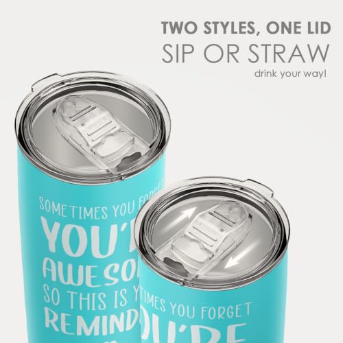 SANDJEST Sometimes You Forget That You’re Awesome Tumbler Gift Set - Inspiration 1, 20oz Insulated Travel Mug