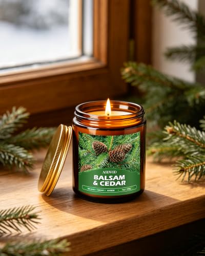 AOOVOO Winter Candles Set - 4 Pack 28 oz Scented Soy Wax Holiday Decor