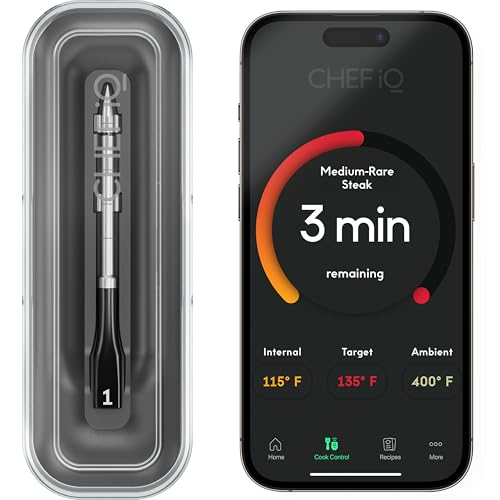 CHEF iQ Sense Wireless Meat Thermometer Single Probe Set - Smart BBQ & Cooking