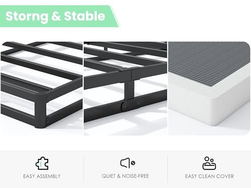 Queen Size Low Profile Box Spring - 5 Inch Support Platform with Steel Frame