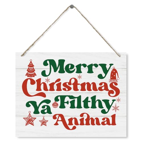 Merry Christmas Wooden Sign 15x11.4 Inches Holiday Wall Decor Rustic Festive Decor