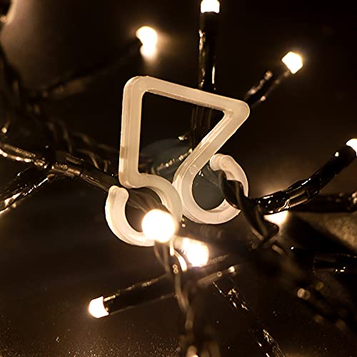 Vikdio 30-Pack Gutter Hooks for Outdoor Lights, White – No-Scratch Clip-On Light Clips