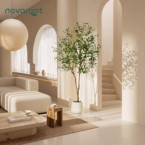 6ft Faux Olive Tree with Decorative Planter - Indoor Artificial Tree, Silk Leaves & Fruits