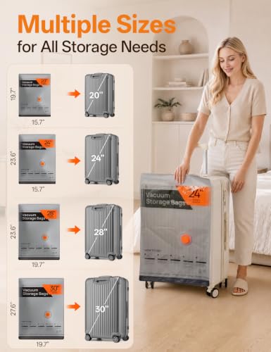 15 Pack Travel Vacuum Storage Bags with Rechargeable Cordless Pump - Combo Size