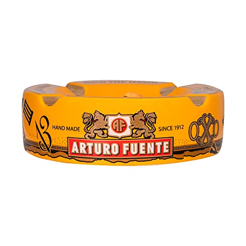 Large Arturo Fuente Yellow Porcelain Cigar Ashtray - 8.75" with 4 Slots