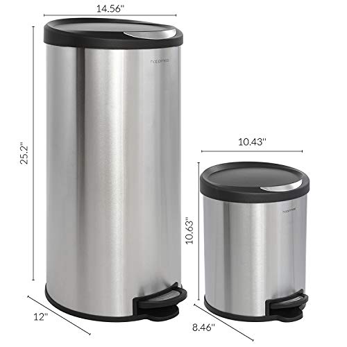 happimess Round Step Trash Can - Stainless Steel, Black Variation