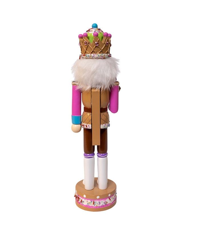 Candy Themed Nutcracker Figurine - 15 inch Wood Holiday Decor