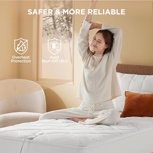 Bedsure Twin XL Heated Mattress Pad Diamond Quilted Bed Warmer with Preheat & Memory