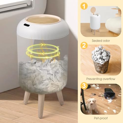 ONLCUK White Motion Sensor Bathroom Trash Can 3 Gallon Touchless Waste Bin