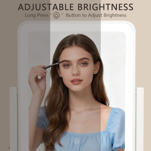 Vanity Mirror with Lights 14x12 inches White LED Makeup Mirror 3 Color Modes