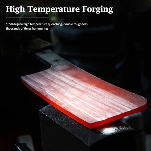 7-Inch Razor Sharp Cleaver Knife - Heavy Duty Powder Steel Kitchen Meat Cleaver - Variation of 6.8"