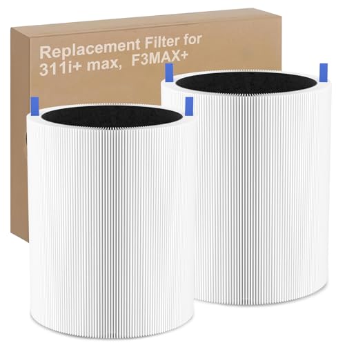 Smilyan 311i+ Max Replacement HEPA & Activated Carbon Filter for Blueair Blue Pure 311i+ Max - 2 Pack (Variation: 311i+ Max Plus Max)