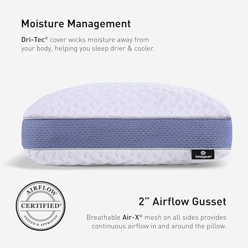 Moisture Wicking Performance Pillow with Hourglass Pattern - Size 2.0 - Medium Firmness - Washable Cover