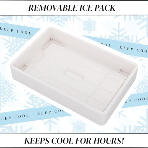 Portable Snackle Box with 16-Compartment Tray Ice Pack & Cooler Bag